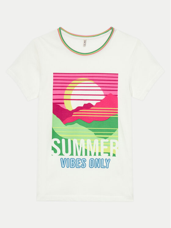 Kids ONLY Kids ONLY T-shirt Julie 15292340 Bijela Slim Fit