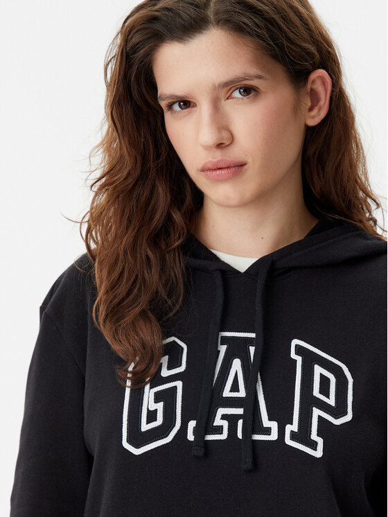 Gap Gap Majica dugih rukava 870537-02 Crna Relaxed Fit