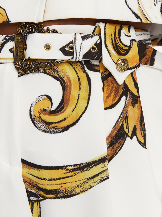 Versace Jeans Couture Versace Jeans Couture Hlače iz tkanine 78HAA111 Bela Straight Fit