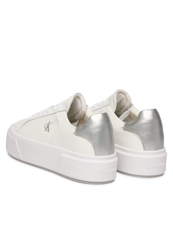 Calvin Klein Calvin Klein Sportcipők Flatform Lace Up Lth Met YW0YW01929 Fehér