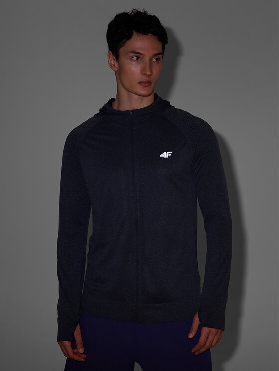 4F 4F Bluza BLAST Szary ciemny Slim Fit