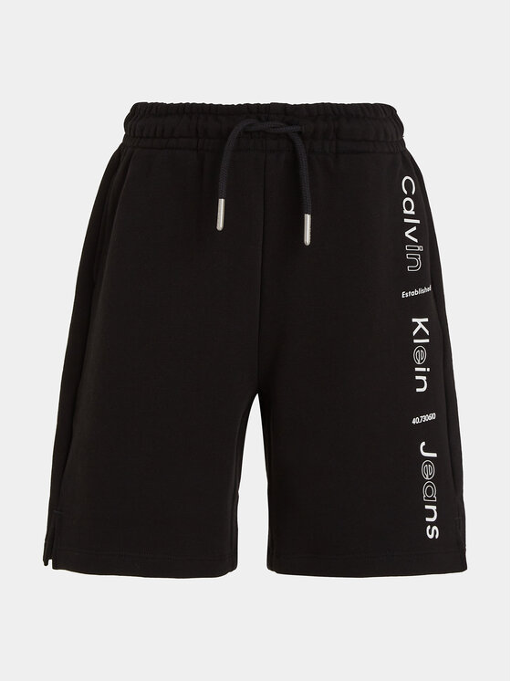 Calvin Klein Jeans Calvin Klein Jeans Športne kratke hlače Maxi Inst Logo IB0IB02062 Črna Relaxed Fit
