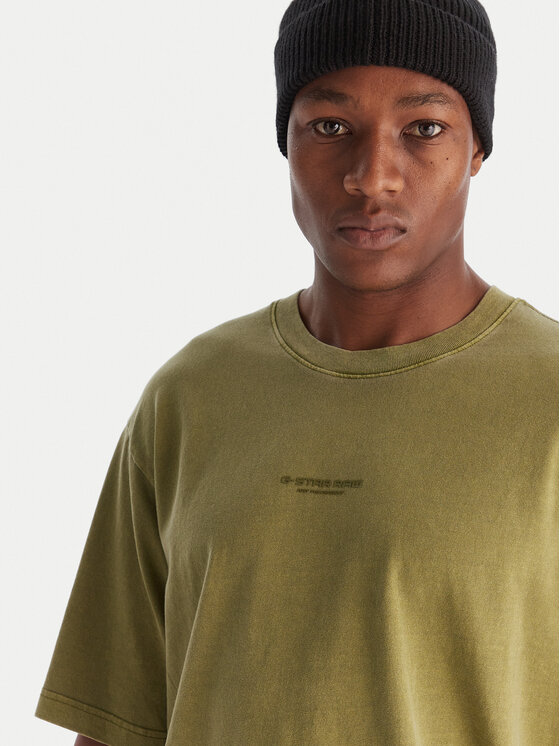 G-STAR G-Star Raw T-Shirt Overdyed D24780-C756 Zielony Boxy Fit