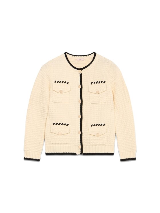 Oltre Oltre Cardigan M073J004799N0S1 Bianco Regular Fit