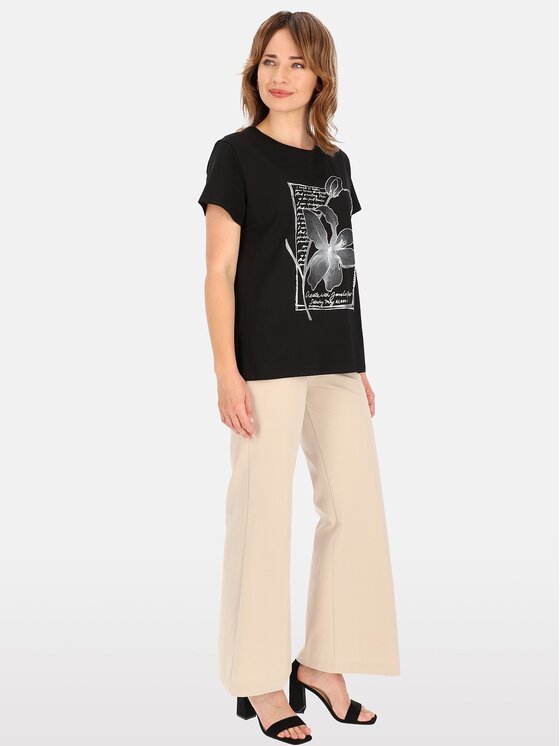 Perso Perso T-Shirt TCE242339F Czarny Regular Fit