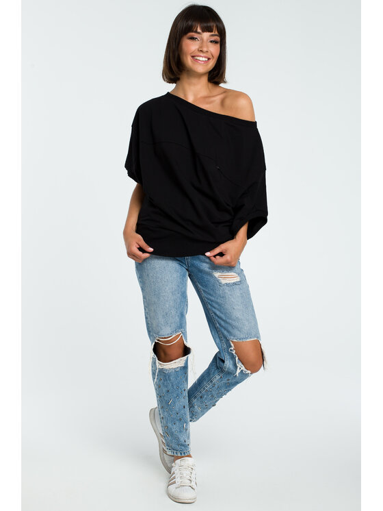 BeWear BeWear Bluza B079 Czarny Baggy Fit