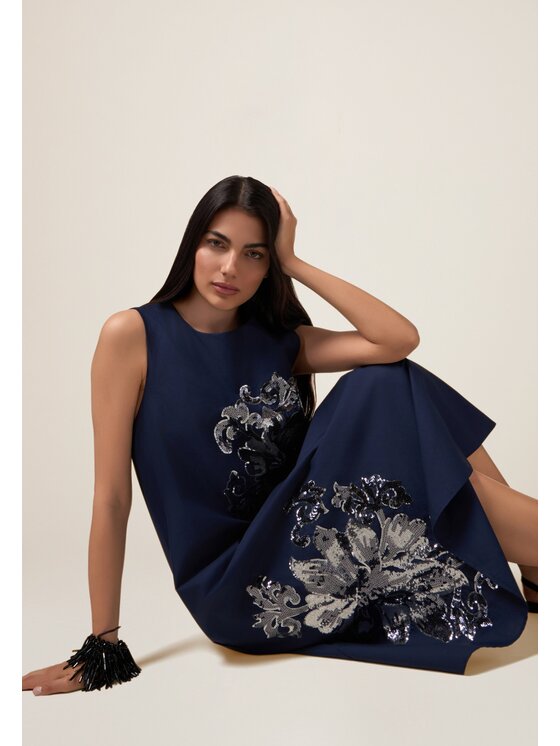 Oltre Oltre Vestito da giorno 7381J000771N034 Blu A-Line Fit