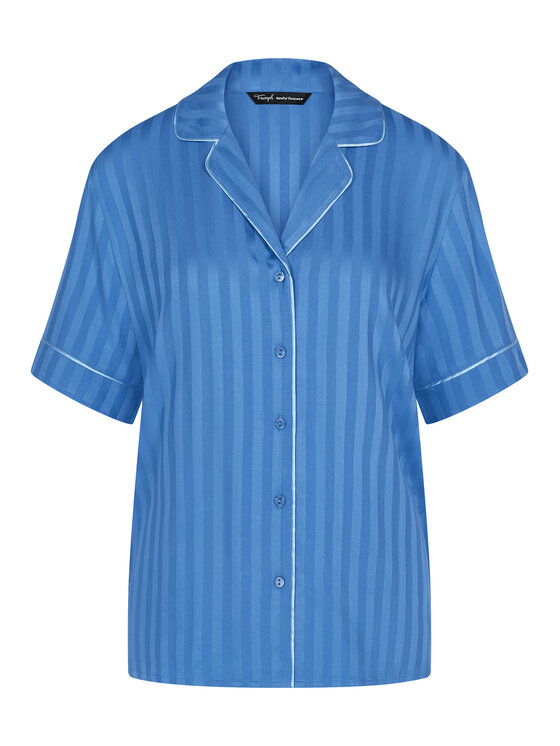 Triumph Triumph Pyjama-T-Shirt Boyfriend 10227193 Blau Regular Fit