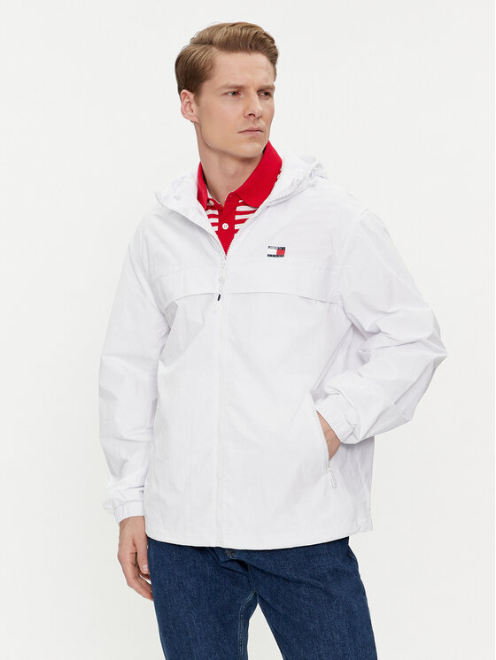 Tommy Jeans Giacca a vento Chicago DM0DM17983 Bianco Regular Fit, taglia : XXL