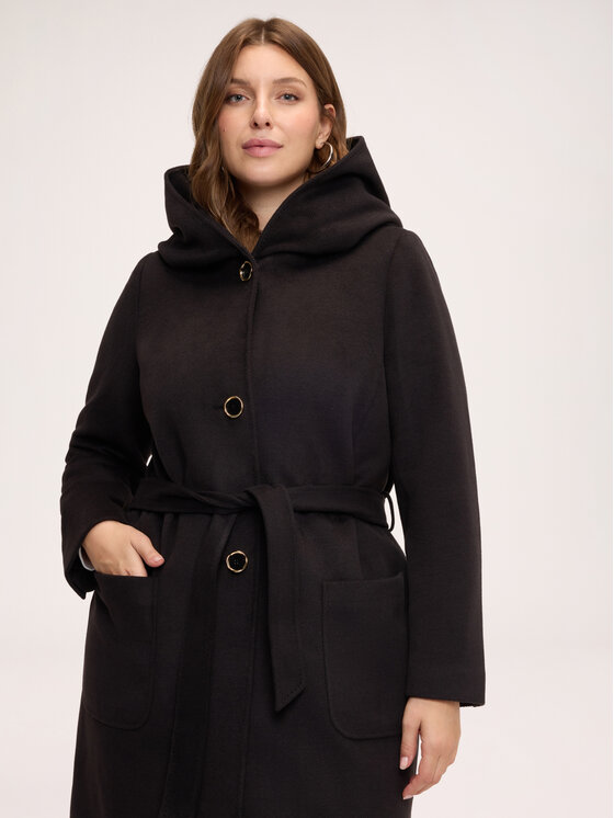 Fiorella Rubino Fiorella Rubino Płaszcz zimowy 0045T000399N033 Czarny Regular Fit