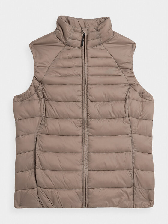 4F 4F Bezrękawnik 4FAW23TVESF072 Beżowy Slim Fit