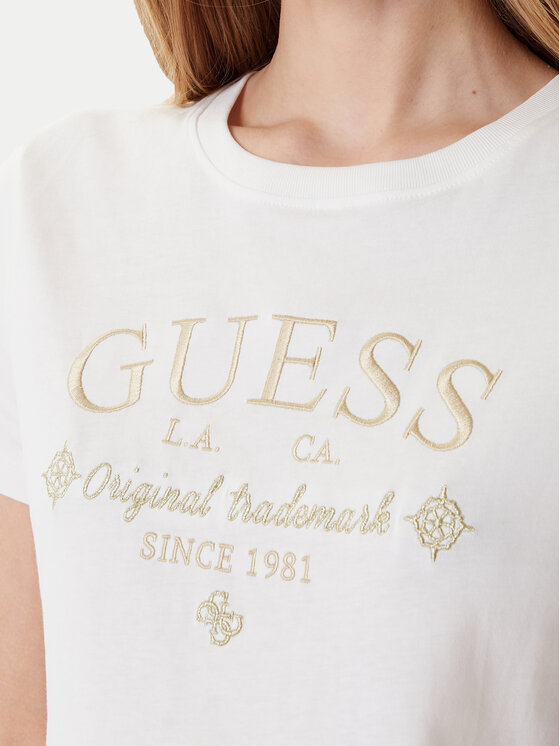 Guess Guess Tričko V5YI03 I3Z14 Biela Regular Fit