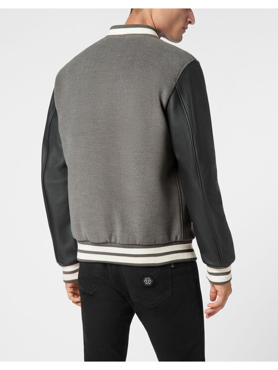 PHILIPP PLEIN PHILIPP PLEIN Kurtka skórzana 9481 Beżowy Regular Fit