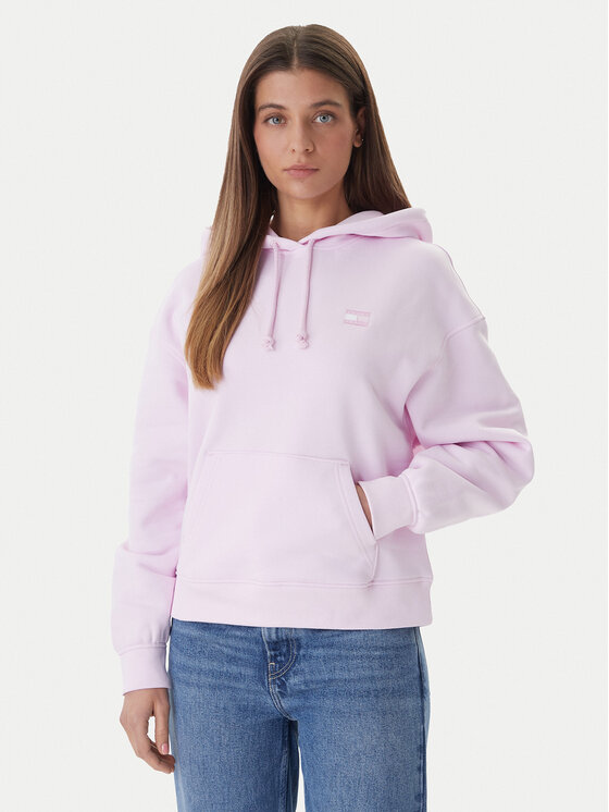 Tommy Jeans Tommy Jeans Bluză Badge DW0DW19414 Roz Boxy Fit