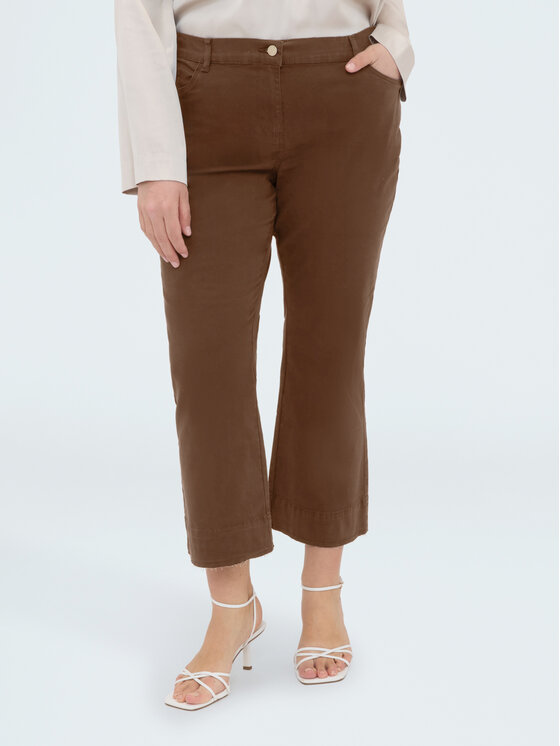 Fiorella Rubino Fiorella Rubino Pantaloni di tessuto P707T005160N002 Marrone Flare Fit