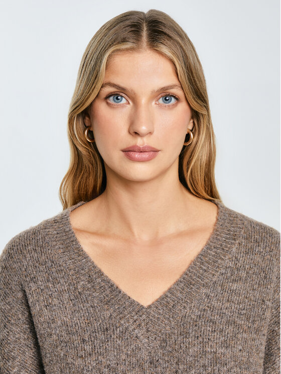 BIG STAR BIG STAR Sweter VIOLINA Brązowy Oversize