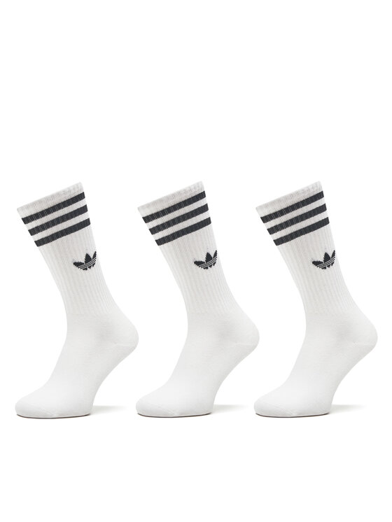 adidas Súprava 3 párov vysokých ponožiek unisex Solid Crew IJ0734 Biela