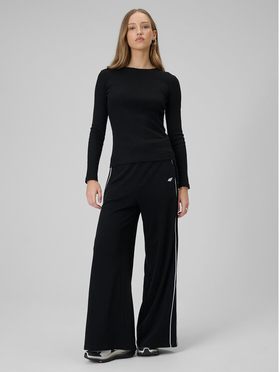 4F 4F Bluzka BASIC+ Czarny Slim Fit
