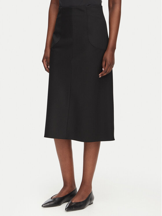 HUGO Fustă midi Rasiana 50564165 Negru Regular Fit
