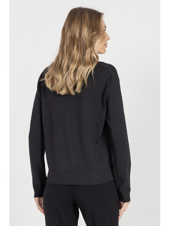 Deni Cler Milano Deni Cler Milano Sweter T-DC-S474-E5-90-90-1 Czarny Loose Fit