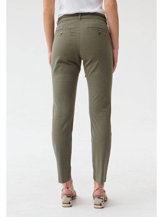 TATUUM TATUUM Bavlnené nohavice HINO Kaki Skinny Fit