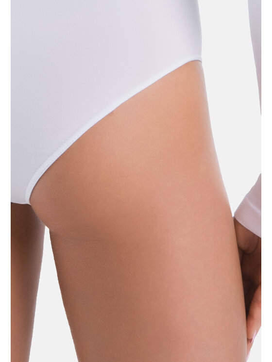 Teyli Teyli Komplet body damskie z wiskozy Longy Biały Regular Fit