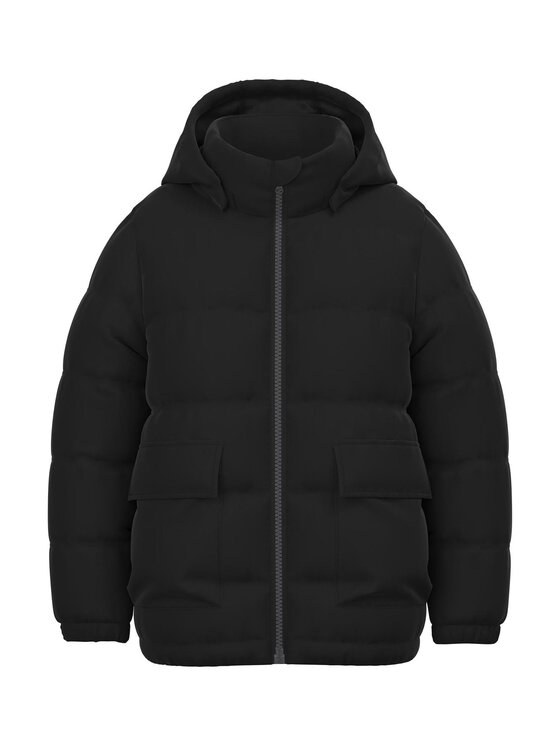 NAME IT Geacă din puf 13219023 Negru Regular Fit