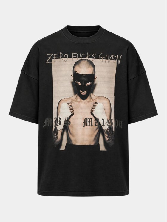 MADE BY SOCIETY MADE BY SOCIETY T-Shirt Zero F Given - T17970 Czarny Basic Fit
