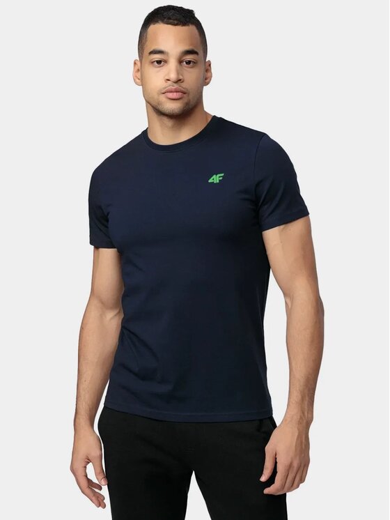 4F 4F Tričko 4FWSS25TTSHM3095-31S Modrá Regular Fit