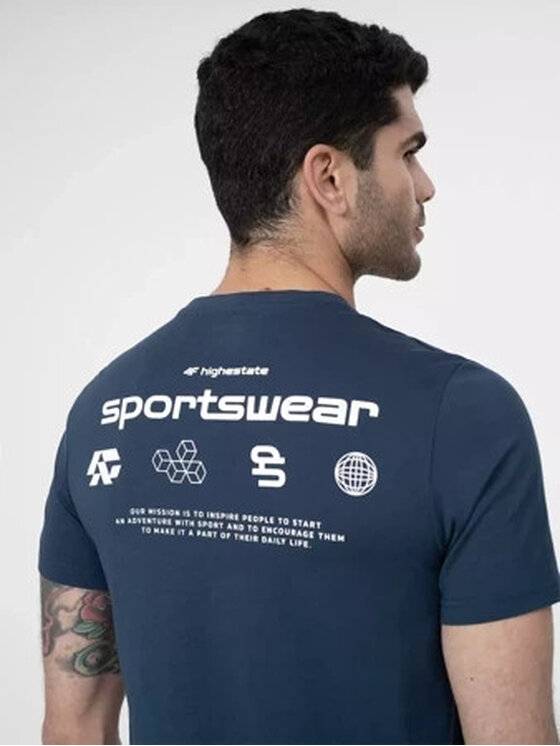 4F 4F T-Shirt TTSHM300 Niebieski Comfortable Fit