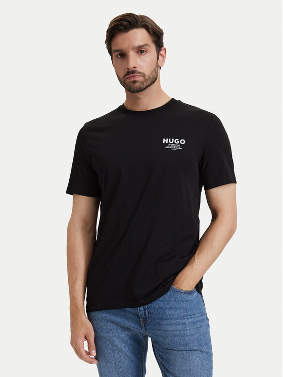 HUGO Тишърт Nesptee 50572740 Черен Regular Fit