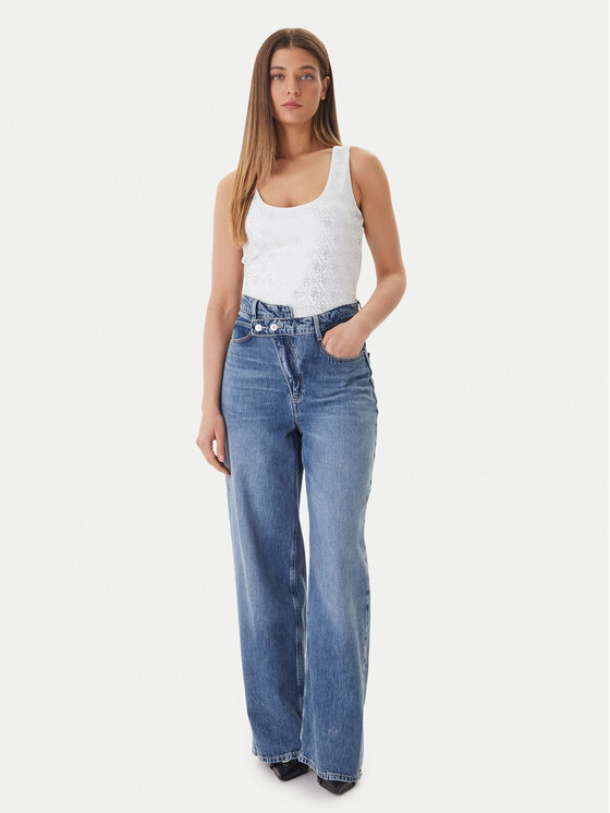 Guess Guess Felső W6GP10 K2932 Fehér Regular Fit