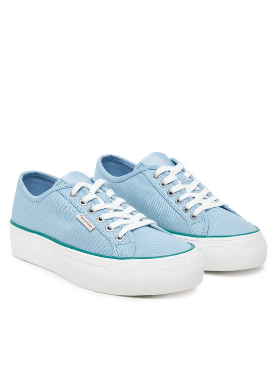 Calvin Klein Jeans Calvin Klein Jeans Teniși Vulc Flatform Ctn Logo Tag YW0YW01838 Albastru celest