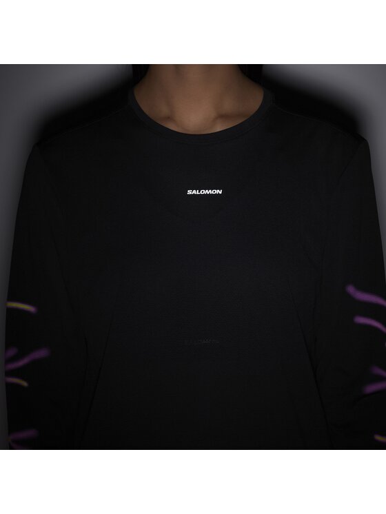 Salomon Salomon Koszulka techniczna SHAKEout CORE LS TEE GRAPHIC W Czarny Regular Fit