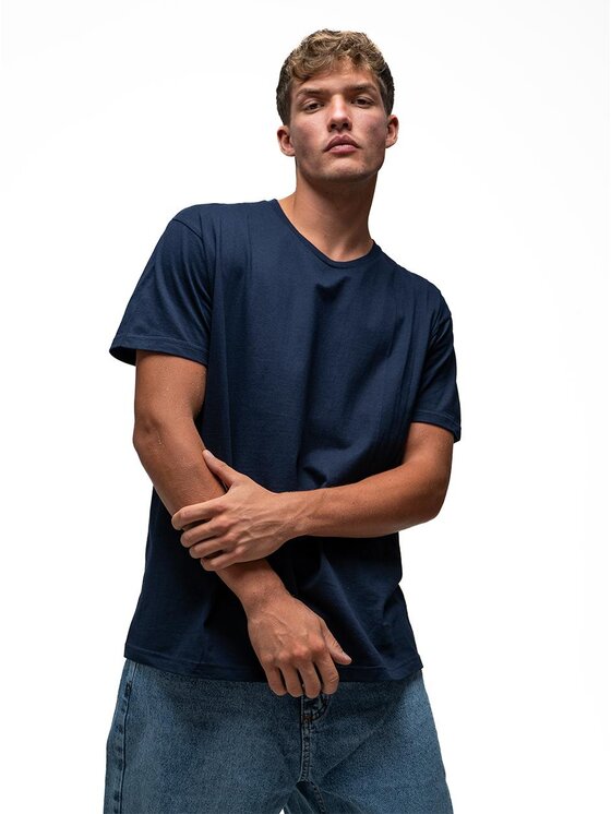 Urban City Urban City T-Shirt T-Shirt Męski Granatowy UrbanCity No Logo 2XL Granatowy Regular Fit