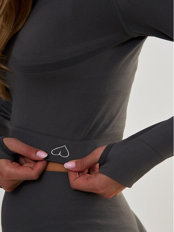 BeShaped BeShaped Longsleeve Sportowy Power Up! Szary Shaping Fit