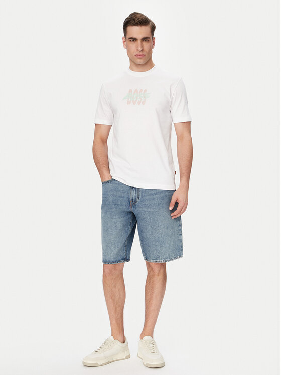 BOSS BOSS Tricou Bass 50561850 Alb Regular Fit