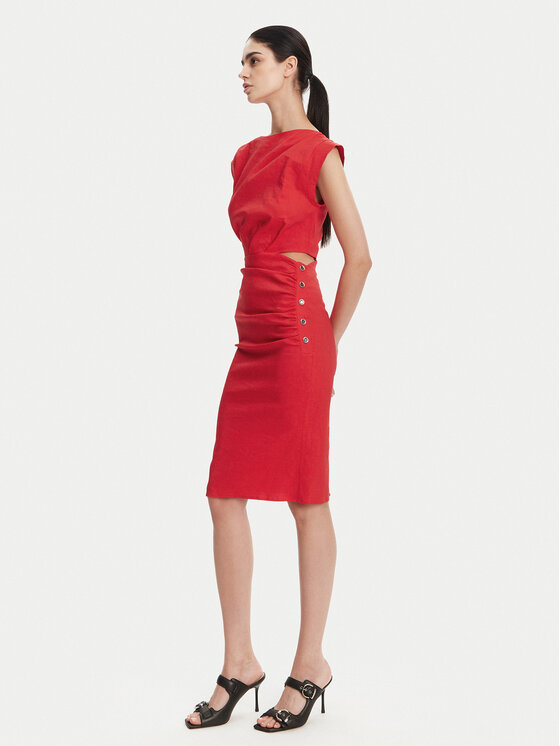 PINKO PINKO Koktejlové šaty 104955 A0IM Červená Regular Fit