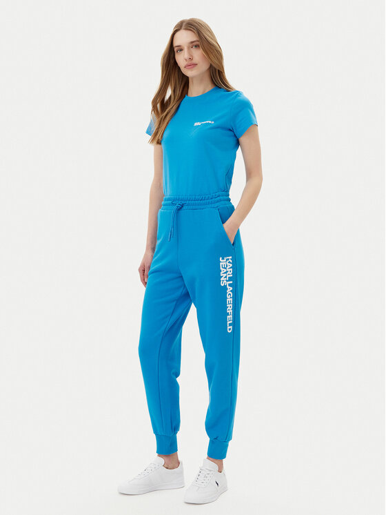 Karl Lagerfeld Jeans Karl Lagerfeld Jeans Spodnji del trenirke A1W10058 Modra Regular Fit