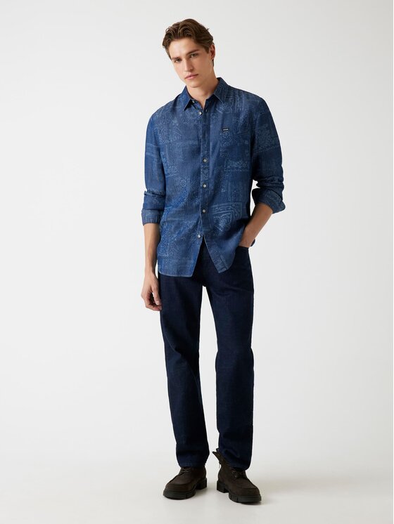 Guess Guess Košile 179497 Modrá Classic Fit