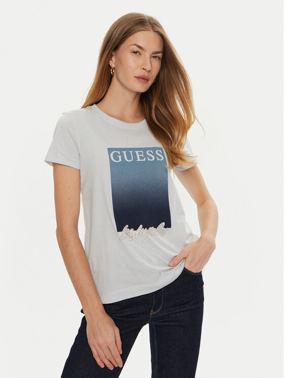 Guess T-krekls W4BI30 JA914 Zils Regular Fit