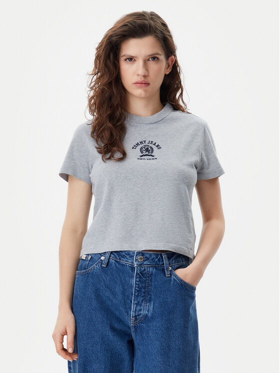 Tommy Jeans Tommy Jeans Тишърт Varsity DW0DW20317 Сив Regular Fit