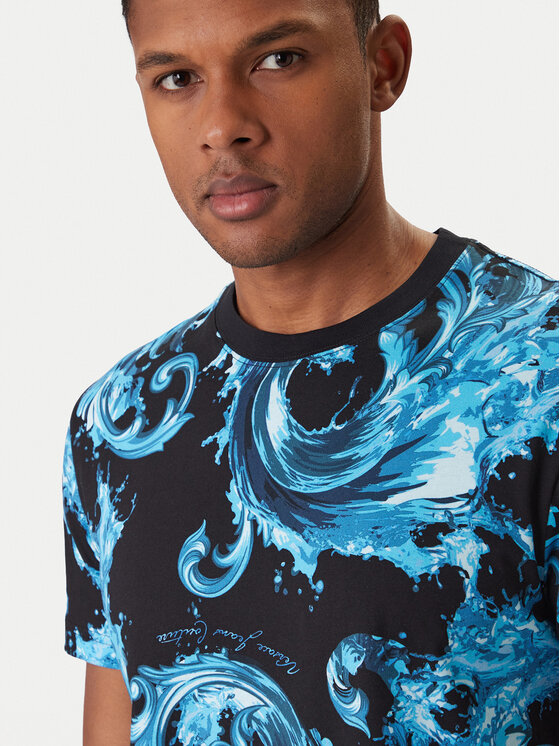 Versace Jeans Couture Versace Jeans Couture Marškinėliai 80GAH6S0 JS543 Mėlyna Regular Fit