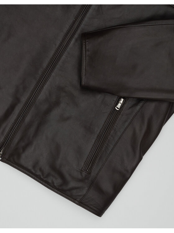 Borgio Borgio Kurtka skórzana salandra_br Brązowy Slim Fit