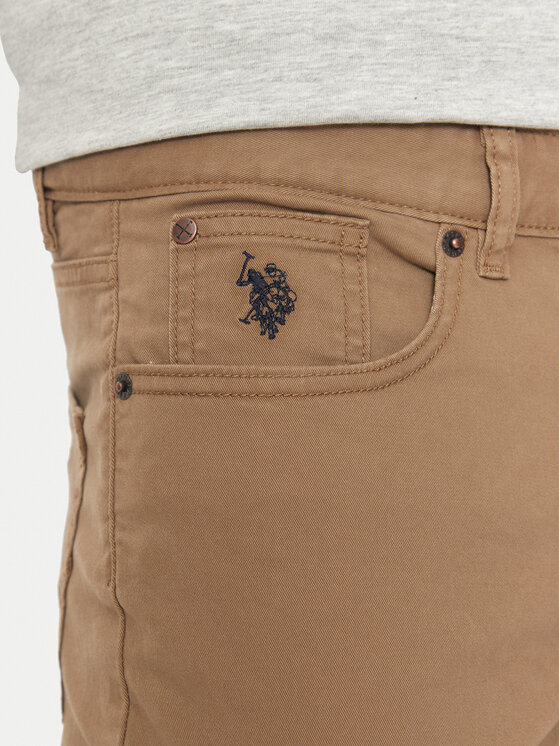 U.S. Polo Assn. U.S. Polo Assn. Hlače iz tkanine MUP3385 Bež Slim Fit