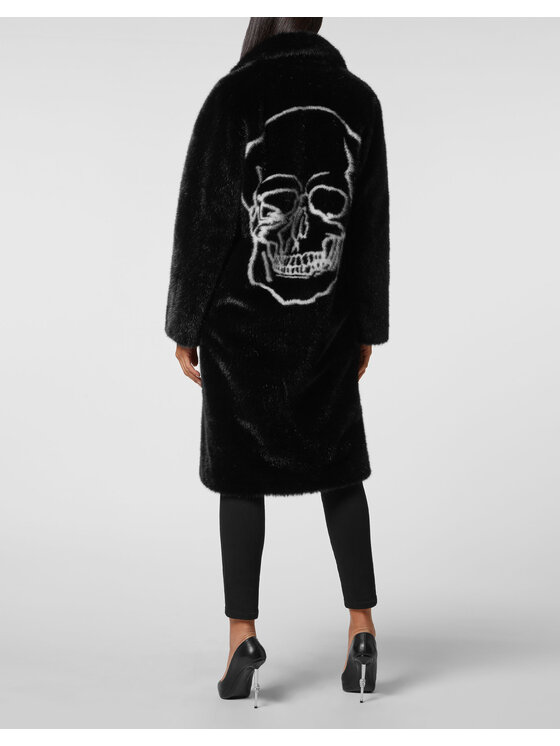PHILIPP PLEIN PHILIPP PLEIN Kabát 2481 Čierna Loose Fit