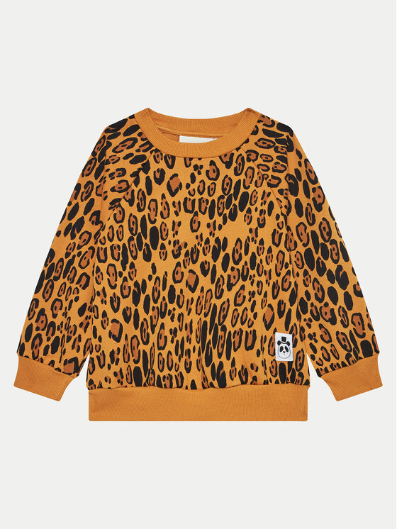 Gyerek Pulóver MINI RODINI, Méret: 128 1/34, Barna, Basic Leopard 1000014413