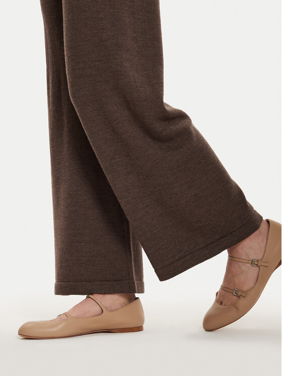 Max Mara Leisure Max Mara Leisure Hlače iz tkanine Epopea 2426336038600 Rjava Regular Fit