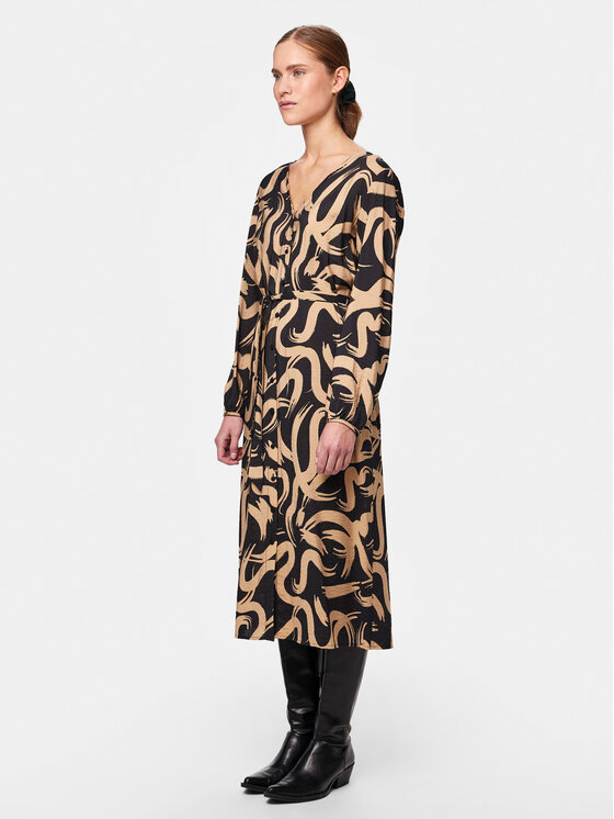 Pieces Pieces Košilové šaty Merita 17147634 Béžová Regular Fit
