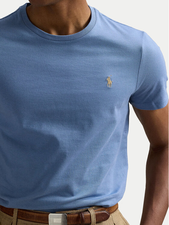 Polo Ralph Lauren Polo Ralph Lauren T-Shirt 710671438430 Błękitny Custom Slim Fit